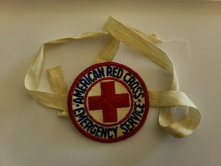Wwii American Red Cross Emergency Service Patch/arm Band