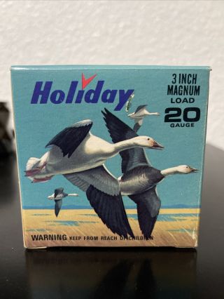 Vintage Holiday Empty 20 Gauge 3 Inch Magnum Box Snow Geese Very Hard To Find