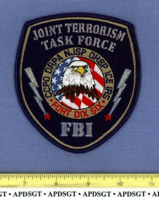 Fbi Fort Dix Joint Terrorist Task Force Jersey Federal State Police Patch