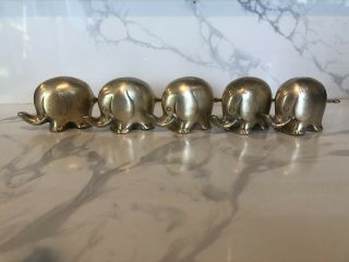 Vintage Great City Traders Set Of 5 Solid Brass Elephants