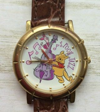 Disney Timex Winnie The Pooh And Piglet Jazz Musical Watch Speidel Leather Band