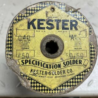 Vintage Kester Specification Solder 50.  040 Diameter 3.  5 Lb Spool Alloy 50/50