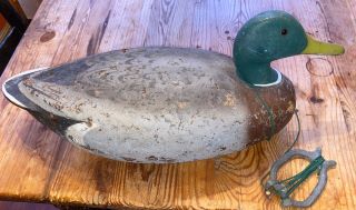 Extra Large L.  L.  Bean Duck Vintage Cork Decoy With Weights