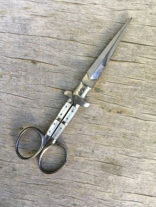 Victorian Antique Solingen German Mother Of Pearl Garter Bodice Dagger Scissors