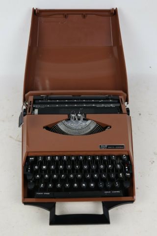Vintage Smith Corona G Brown Portable Typewriter Designed By Ghia -