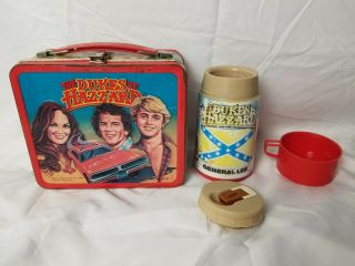 Aladdin The Dukes Of Hazzard Vintage Metal Lunch Box 1980 Tv Show With Thermos