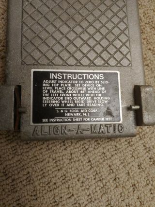 Vintage Align - A - Matic Heavy Duty Drive On Wheel Alignment Tool