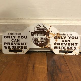 Smokey The Bear Only You Can Prevent Wild Fires Metal License Plate Topper Sign