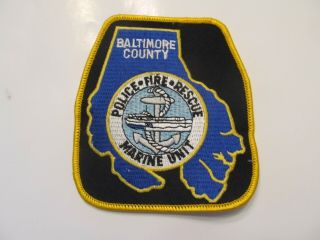 Maryland Baltimore Co Police Marine Unit Patch