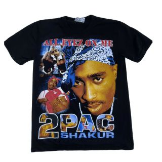 Vintage 1997 Tupac Shakur 2pac 2 - Pac Rap T - Shirt Size Medium M Single Stitch
