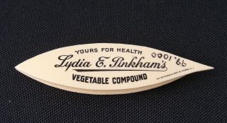 Lydia E Pinkhams Vegetable Compound Celluloid Advertising Tatting Shuttle Lace