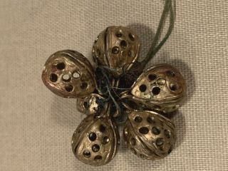 Antique Button Set Of 6 Antique Brass Cricket Cage Buttons Reinactment,  Costume