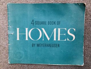 Weyerhaeuser 4 - Square Home Drawings 40’s Architecture Vtg House