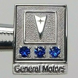 Gm Pontiac 10k Gold Filled Sapphire 15 Year Employee Service Award Lapel Pin