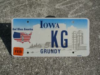 Iowa 2006 God Bless America Vanity License Plate K G