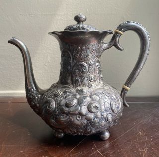833 Grams Vintage Wright Kay & Co Solid Sterling Silver.  925 Teapot Coffee Pot
