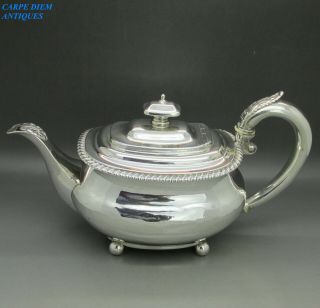 Georgian Solid Sterling Silver Teapot By William Bateman 529g London 1832
