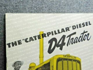 Caterpillar D4 Diesel Tractor Brochure 1940 ' s Advertisement Construction 2