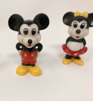 Vintage 1970’s Disney Mickey And Minnie Mouse Miniature Glass Figurines