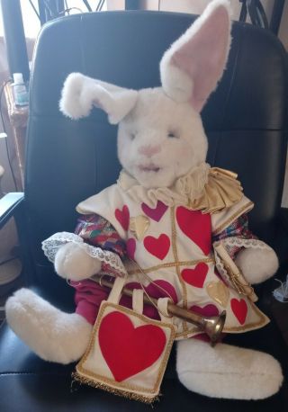 Rare Vintage Alice In Wonderland White Rabbit Of Harts 29 " Plush Store Display
