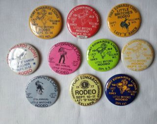 10 Lions Club Pin Port Edwards Wisconsin,  Little Britches Rodeo,  Kellner Wis