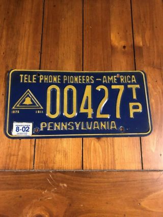 Pennsylvania Telephone Pioneers - America License Plate 00427tp Expired 8/2