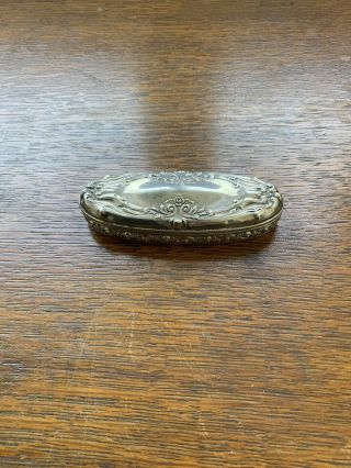 Antique Tiffany & Co Makers Sterling Silver Floral Repousse Pill Trinket Box