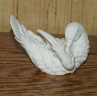 A Santini Italian White Alabaster Marble Dove Love Bird Figurine Vintage