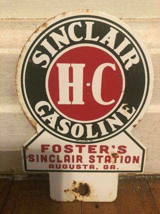 Sinclair Hc Gasoline Fosters Sinclair Station Metal License Plate Topper Sign