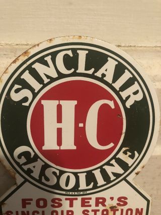 Sinclair HC Gasoline Fosters Sinclair Station Metal License Plate Topper Sign 3