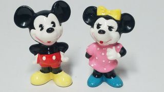Vintage Walt Disney Productions Mickey Minnie Mouse Porcelain Figurines 3 "