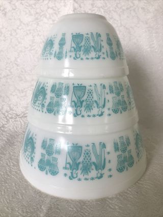 Vintage Pyrex Butterprint Amish Nesting Mixing Bowls Set Of 3 Usa 401 402 403