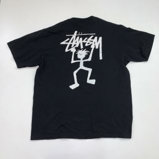 Vintage 90s Stussy T - Shirt Size Mens 2xl Black Made In Usa Single Stitch