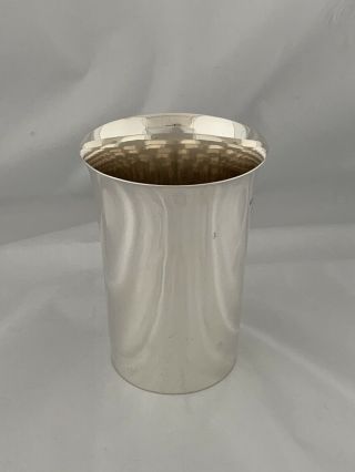 LARGE 1 PINT Antique Silver Beaker 1907 London SYDNEY & CO Sterling Pint Mug 4