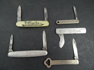 5 Vintage Advertising Jack Knives Absorene Tiffinite Gruen Watch Case Opener