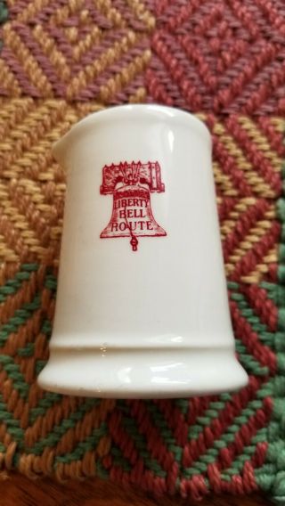 Scarce Liberty Bell Route Railroad Dining Car China Creamer,  3 " Tall,  Ex