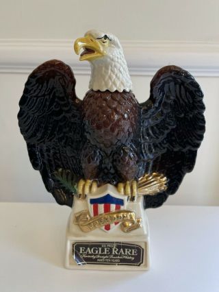 Eagle Rare Ceramic Bourbon Decanter 2 Vintage Bar Decor 1980 Collectible