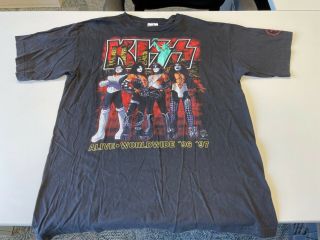 Vintage Kiss 1996 - 97 Madison Square Garden Concert Alive Tour Shirt Xl York