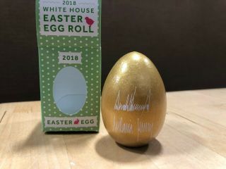 2018 Donald Trump White House Gold Easter Egg With Facsimile Signature