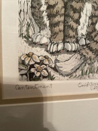 Framed Enid Groves ‘Contentment’ 25/400; Rare; Kitty; Cat; Art; Decor 2