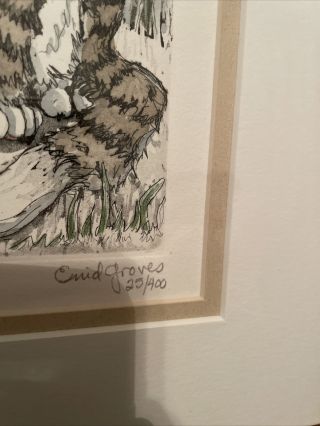 Framed Enid Groves ‘Contentment’ 25/400; Rare; Kitty; Cat; Art; Decor 3