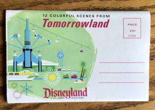 Disneyland Tomorrowland 12 Colorful Scenes Vintage Postcards