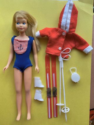 Vintage Skipper Htf Pink Skin Body Bend Leg Doll Vivid Face Oss