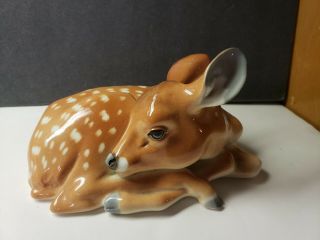 Vintage Ussr Russia Pottery Baby Deer Fawn Figurine