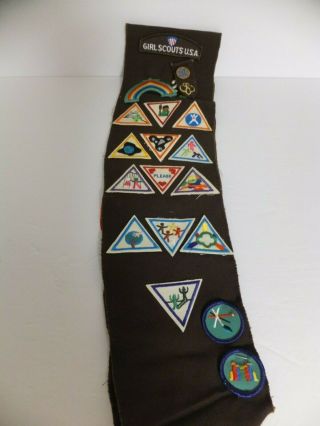 Girl Scout Brownie Sash With Patches Pins 1990 