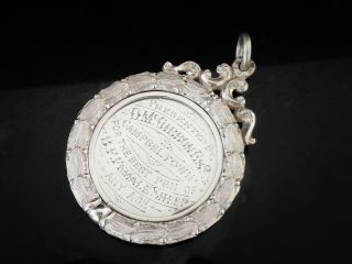 Antique Sterling Silver Kintyre Agricultural Medal 1896,  Best Pen Female Sheep 2