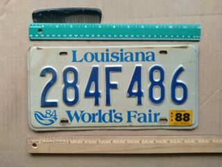 License Plate,  Louisiana,  1984,  World 