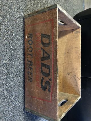 Vintage Wooden Soda Crate Dad’s Old Fashioned Root Beer 19x13x8