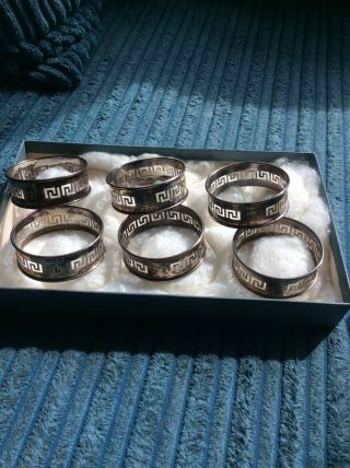 Set Of Six Silver Napkin Rings
