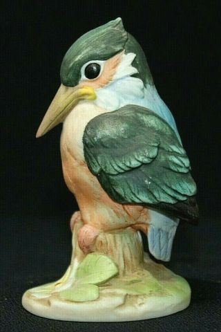 Vintage Andrea By Sadek Bisque Porcelain Kingfisher 6350 Japan,  3 3/4 " Epoc